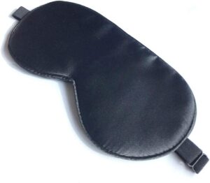Sleep Mask, Silk Eye Mask for Sleeping with Adjustable Strap, Satin Blackout Sleeping Eye Mask for Men&Women, Comfortable Blindfold Eyeshade for Night Sleep(Black)