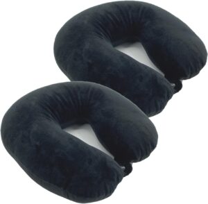 Bookishbunny 2pks U Shape Microbead Travel Neck Pillows Neck Head Support Airplane Bus Train Car Traveling Driving (Black)
